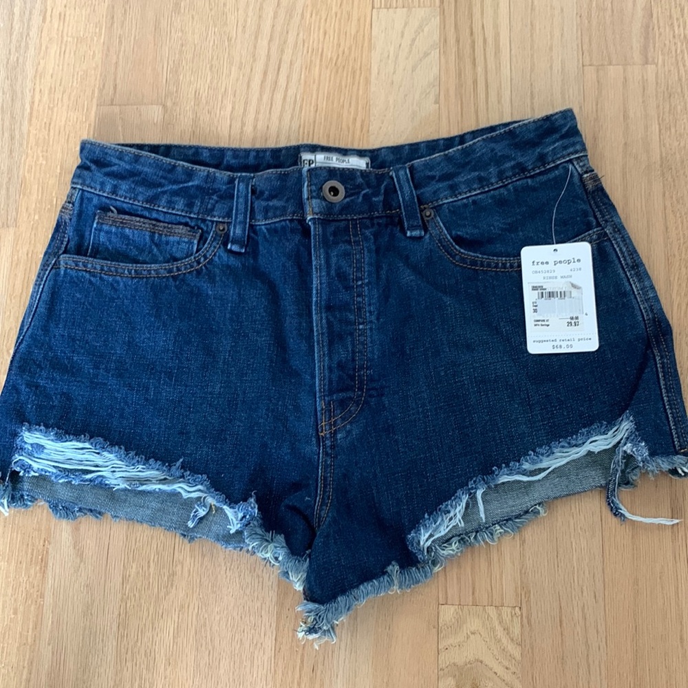 Free People denim shorts with frayed edges